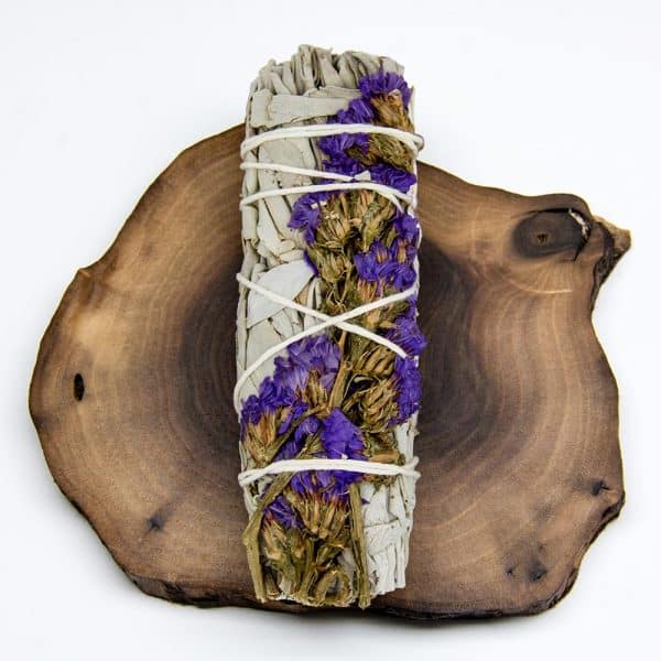 JuJu Royal - White Sage with Blue Statice Flowers